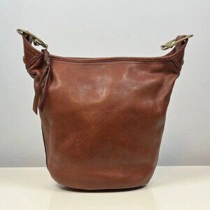 Coach Bleeker Smooth Vachetta Leather Whiskey Chunky Buckle Bucket Bag 11422
